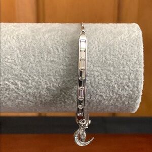 IBB silver tone rhinestone adjustable bracelet